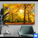 Wechselmotiv Waldlandschaft Im Herbst Querformat Produktvorschau mit dem Bild Waldlandschaft im Herbst im Format Querformat.