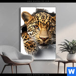 Wechselmotiv Wanddurchbruch Leopard Hochformat Produktvorschau mit dem Bild Wanddurchbruch - Leopard im Format Hochformat.