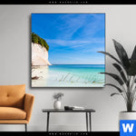 Wechselmotiv Weisse Kreidefelswand Am Meer Quadrat Produktvorschau mit dem Bild Weiße Kreidefelswand am Meer im Format Quadrat.