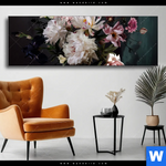 Wechselmotiv Weisse Pfingstrosen Panorama Produktvorschau mit dem Bild Weiße Pfingstrosen im Format Panorama.