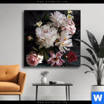 Wechselmotiv Weisse Pfingstrosen Quadrat Produktvorschau mit dem Bild Weiße Pfingstrosen im Format Quadrat.