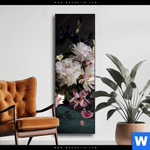 Wechselmotiv Weisse Pfingstrosen Schmal Produktvorschau mit dem Bild Weiße Pfingstrosen im Format Schmal.