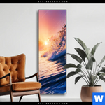 Wechselmotiv Welle Im Sonnenuntergang Schmal Produktvorschau mit dem Bild Welle im Sonnenuntergang im Format Schmal.