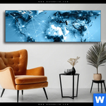 Wechselmotiv Weltkarte Kommunikation Panorama Produktvorschau mit dem Bild Weltkarte Kommunikation im Format Panorama.