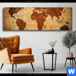 Wechselmotiv Weltkarte Rostoptik Panorama Produktvorschau mit dem Bild Weltkarte Rostoptik im Format Panorama.
