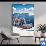 Wechselmotiv Winteridylle In Den Bergen Hochformat Produktvorschau mit dem Bild Winteridylle in den Bergen im Format Hochformat.