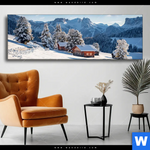 Wechselmotiv Winteridylle In Den Bergen Panorama Produktvorschau mit dem Bild Winteridylle in den Bergen im Format Panorama.