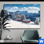 Wechselmotiv Winteridylle In Den Bergen Querformat Produktvorschau mit dem Bild Winteridylle in den Bergen im Format Querformat.