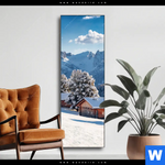 Wechselmotiv Winteridylle In Den Bergen Schmal Produktvorschau mit dem Bild Winteridylle in den Bergen im Format Schmal.