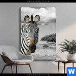Wechselmotiv Zebra In Afrika Hochformat Produktvorschau mit dem Bild Zebra in Afrika im Format Hochformat.