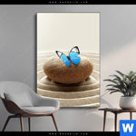 Wechselmotiv Zen Stein Mit Schmetterling Hochformat Produktvorschau mit dem Bild Zen Stein mit Schmetterling im Format Hochformat.