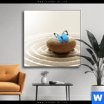 Wechselmotiv Zen Stein Mit Schmetterling Quadrat Produktvorschau mit dem Bild Zen Stein mit Schmetterling im Format Quadrat.