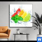 Wechselmotiv Zitrusfruechte Auf Eis Quadrat Produktvorschau mit dem Bild Zitrusfrüchte auf Eis im Format Quadrat.