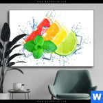 Wechselmotiv Zitrusfruechte Auf Eis Querformat Produktvorschau mit dem Bild Zitrusfrüchte auf Eis im Format Querformat.