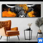 Wechselmotiv Zotteliges Hochland Rind Panorama Produktvorschau mit dem Bild Zotteliges Hochland-Rind im Format Panorama.