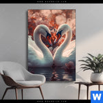 Wechselmotiv Zwei Schwaene Im Wasser Hochformat Produktvorschau mit dem Bild Zwei Schwäne im Wasser im Format Hochformat.