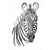 Spannbild Bleistiftzeichnung Zebra Hochformat Wandbild 1