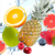 Spannbild Früchte in Spritzwasser Hochformat Zoom wandbild.com