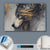 Canvalight® Leuchtbild  Abstrakter Wolf in Gold und Grau  Querformat Material wandbild.com