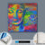 Canvalight® Leuchtbild  Bunter Buddha No.2  Quadrat Material wandbild.com