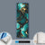 Canvalight® Leuchtbild  Marmor Blüten in türkis & gold  Panoramahochformat Material wandbild.com