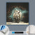 Canvalight® Leuchtbild  Nashorn zerstört Wand  Quadrat Material wandbild.com
