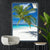 Canvalight® Leuchtbild Weißer Strand & Kokospalme Hochformat Produktfoto wandbild.com