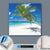 Canvalight® Leuchtbild  Weißer Strand & Kokospalme  Quadrat Material wandbild.com