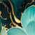 Canvalight® Leuchtbild Marmor Blüten in türkis & gold Panorama Zoom wandbild.com