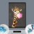 Spannbild  Bubble Gum Giraffe  Hochformat Material wandbild.com