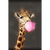 Spannbild Bubble Gum Giraffe Hochformat Motive wandbild.com
