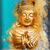 Spannbild Buddha Gold & Türkis Quadrat Motive wandbild.com