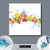 Spannbild  Früchte in Spritzwasser  Quadrat Material wandbild.com
