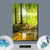Spannbild  Wald mit Sonnenstrahlen  Hochformat Material wandbild.com