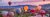 Spannbild Hei&szlig;luftballons im Sonnenuntergang Panorama Wandbild 2