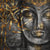 Spannbild Buddha &amp; Bambus Schwarz Quadrat Wandbild 2