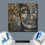 Wechselmotiv  Buddha & Bambus Schwarz  Quadrat Material wandbild.com