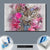 Wechselmotiv  Leopard & Blumen  Querformat Material wandbild.com