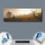 Wechselmotiv  Rothirsch im Nebel  Panorama Material wandbild.com