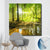 Wechselmotiv Wald mit Sonnenstrahlen Quadrat Produktfoto wandbild.com