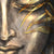 Spannbild Buddha Silber &amp; Gold Hochformat Wandbild 3